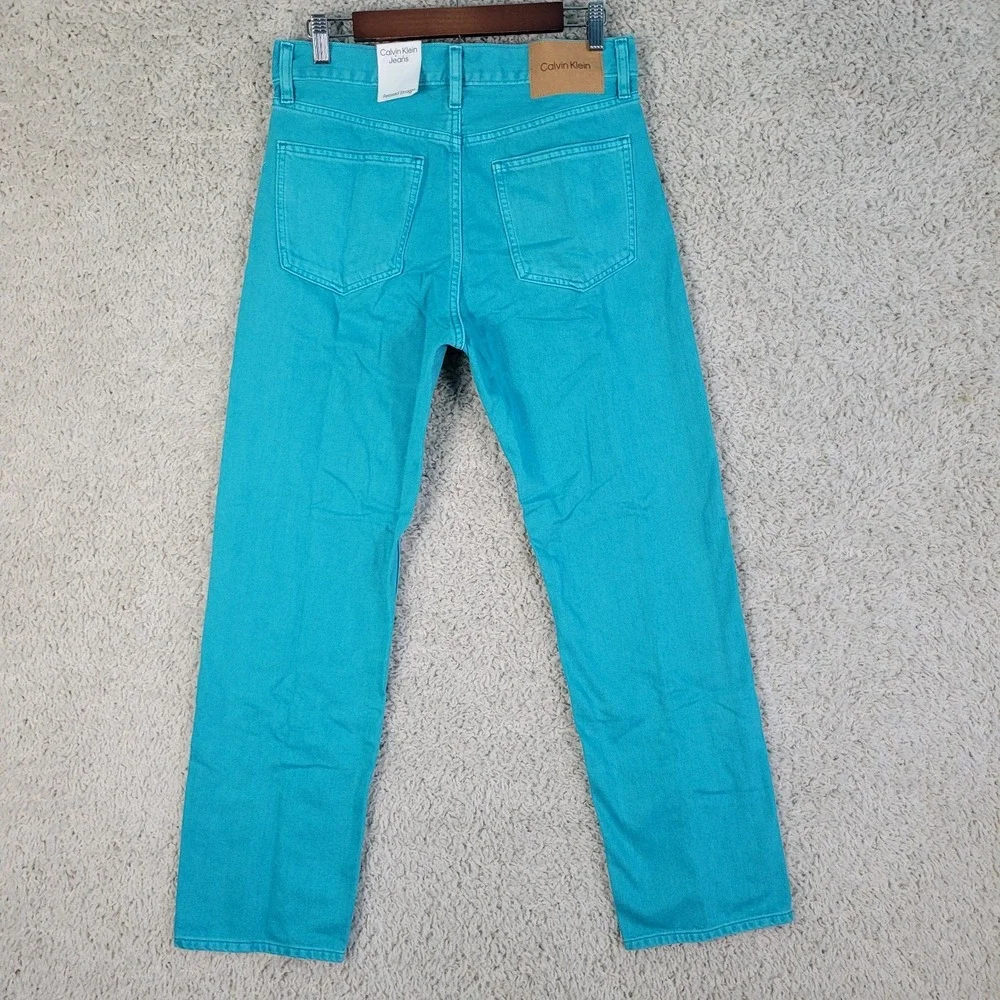 Calvin Klein Jeans Men's 30 x 29* Green Aqua Relaxed Fit 100% Cotton Denim‎ NEW